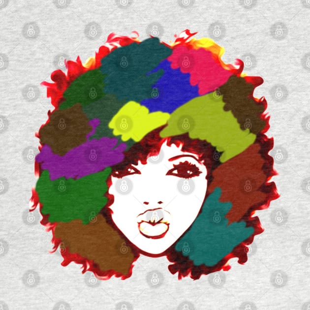 Rainbow Afro Curly Art Natural Hair by EllenDaisyShop